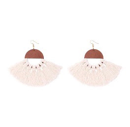 Tassel Earrings - Beige Dazzled By B