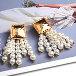 Load image into Gallery viewer, Beaded Tassel Earrings - Pearl Dazzled By B
