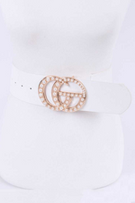 Load image into Gallery viewer, Pearl Studs CG Logo Belt Dazzled By B
