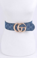 Load image into Gallery viewer, Logo Woven Denim Belt - Dark Blue Dazzled By B
