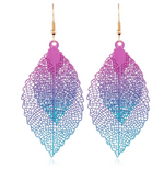 Load image into Gallery viewer, Retro Leaf Earrings - Blue &amp; Purple Dazzled By B
