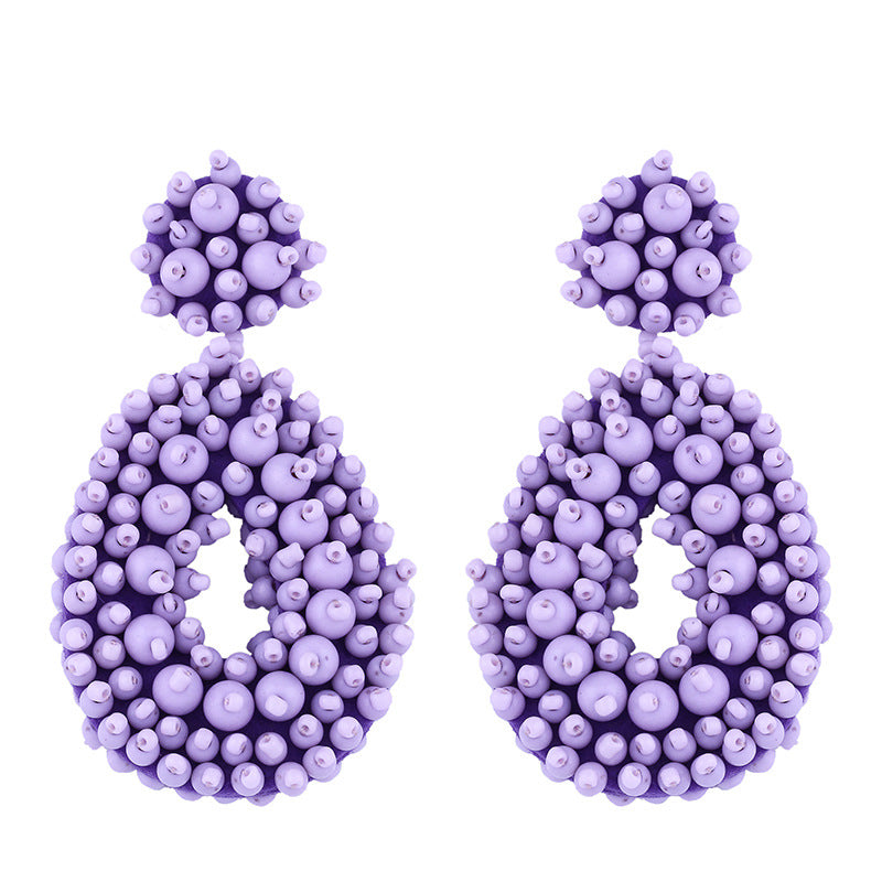 Water Droplet Bohemian Earrings - Purple Dazzled By B