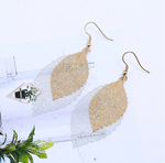 Load image into Gallery viewer, Retro Leaf Earrings - Gold &amp; Silver Dazzled By B
