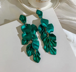 Load image into Gallery viewer, Rose Petal Acrylic Earrings - Green Dazzled By B
