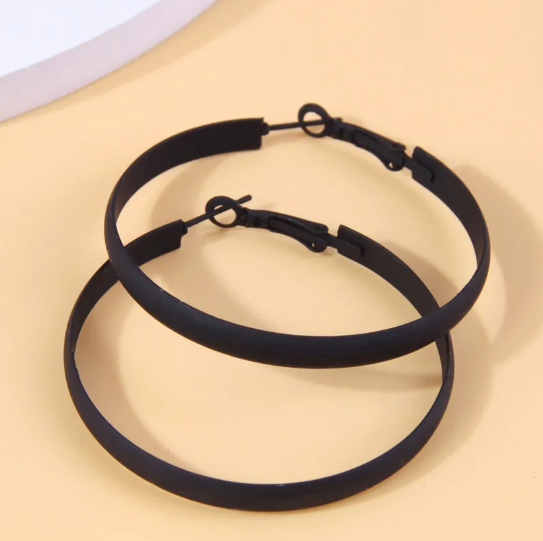 Matte Black Hoops Dazzled By B