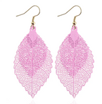 Load image into Gallery viewer, Retro Leaf Earrings - Pink Dazzled By B
