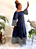 Load image into Gallery viewer, The Denim Polka Dot Dress Dazzled By B
