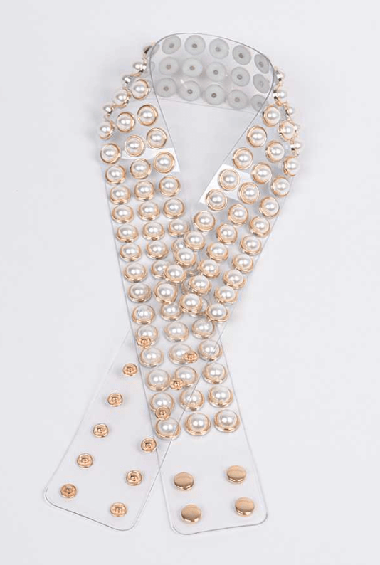 Pearl Studs Clear Belt - Multiple Colors Available Dazzled By B