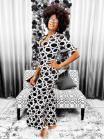 Load image into Gallery viewer, Chic Me Black &amp; White Jumpsuit Dazzled By B
