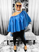 Load image into Gallery viewer, Denim Poncho Top Dazzled By B
