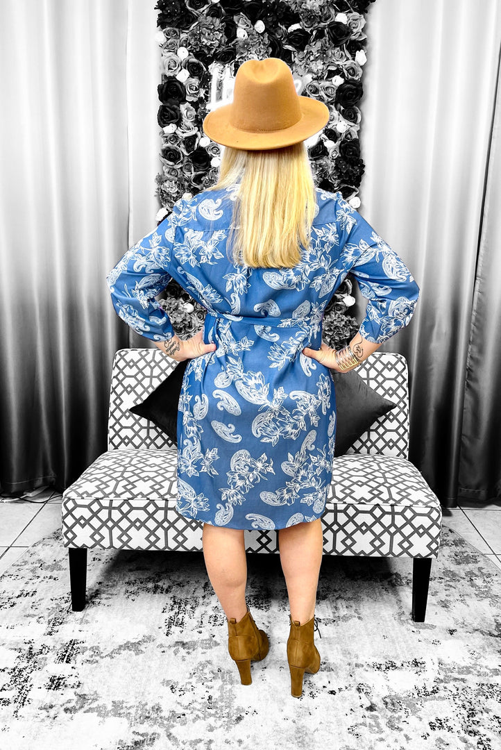 Denim Floral Dress Dazzled By B