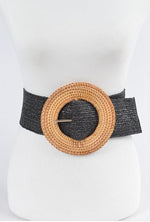 Load image into Gallery viewer, Oversized Bamboo Buckle Waist Elastic Belt Dazzled By B
