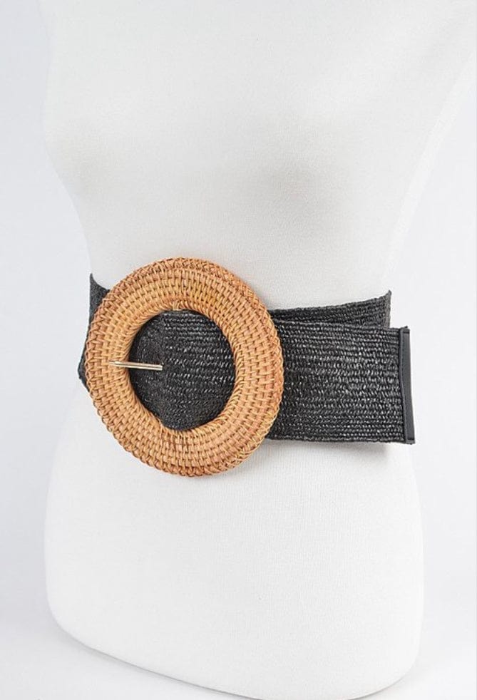 Oversized Bamboo Buckle Waist Elastic Belt Dazzled By B