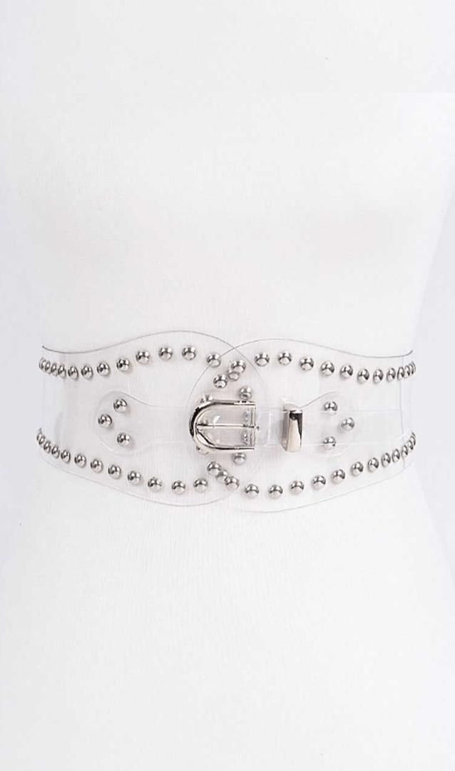 Studded Clear Fashion Belt - Multiple Colors Available Dazzled By B