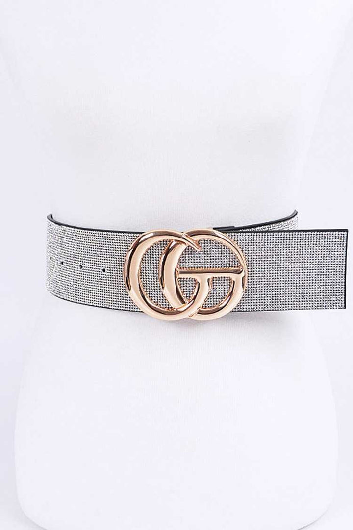 Stone Pave Logo Belt - Clear Dazzled By B