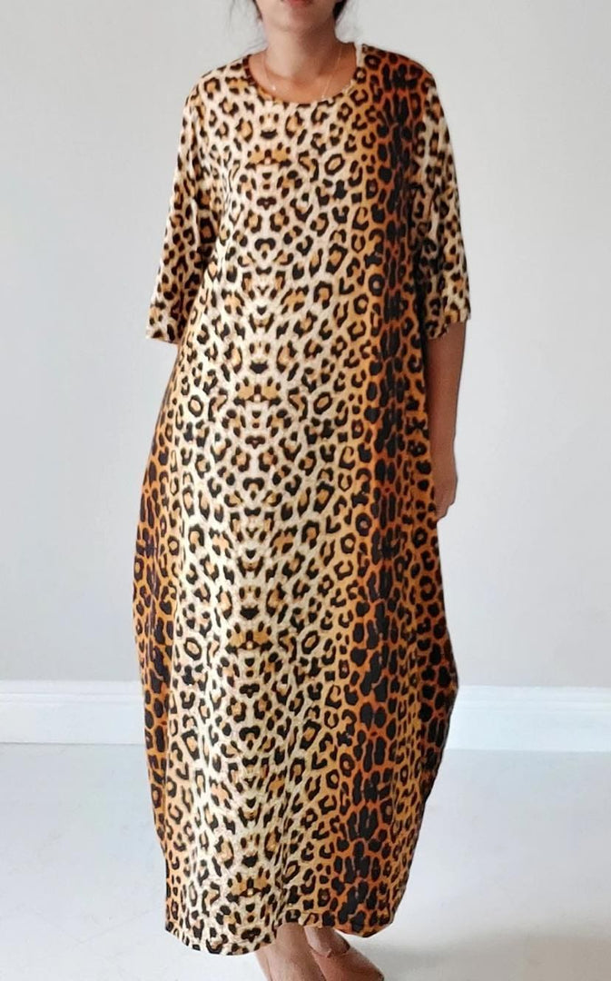 Brown Leopard Bubble Dress Dazzled By B