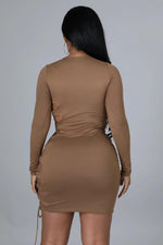 Load image into Gallery viewer, Secure the Bag Dress Mocha Dazzled By B
