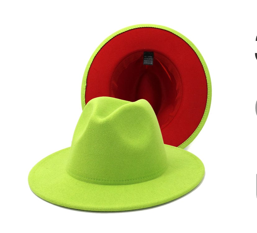 Lime Green/Red Fedora Dazzled By B