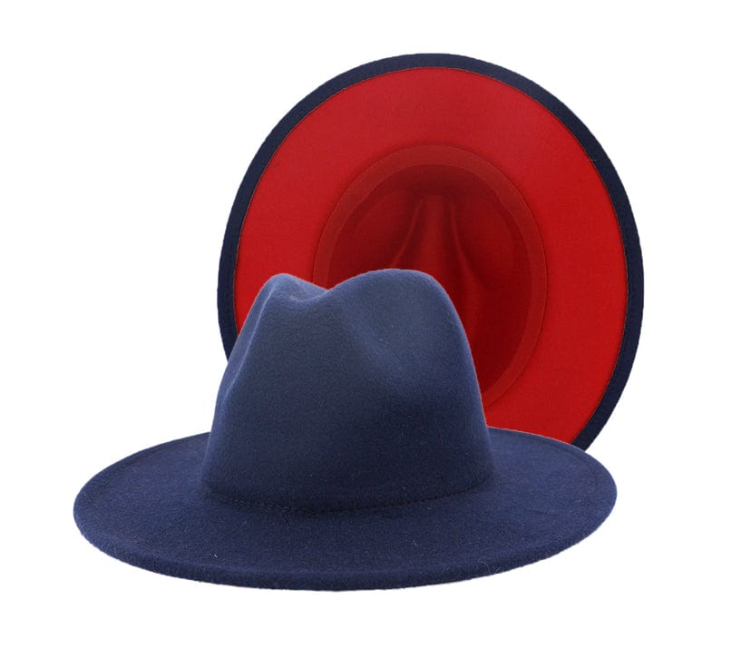 Navy Blue/Red Fedora Dazzled By B