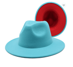 Load image into Gallery viewer, Peacock Blue/Red Fedora Dazzled By B
