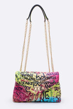 Load image into Gallery viewer, Graffiti Quilted Shoulder Bag Dazzled By B
