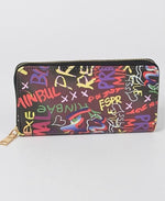 Load image into Gallery viewer, Graffiti Zipper Wallet - Black Dazzled By B
