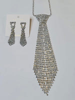 Load image into Gallery viewer, Rhinestone Tie Necklace Dazzled By B
