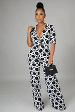 Load image into Gallery viewer, Chic Me Black &amp; White Jumpsuit Dazzled By B
