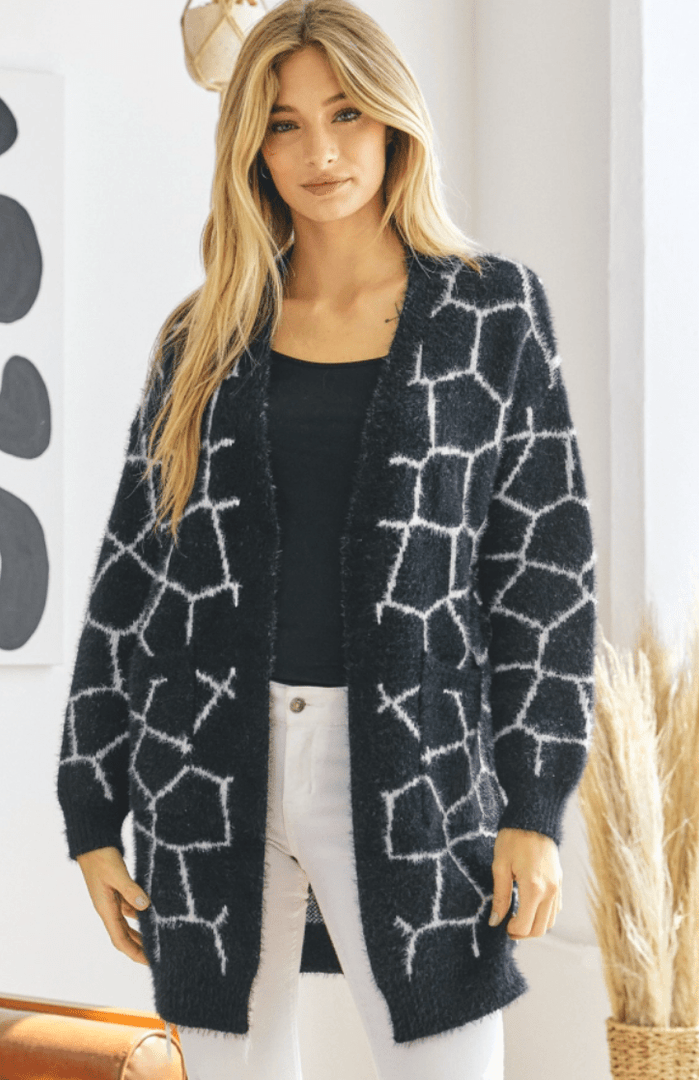 Marble Print Cardigan Dazzled By B