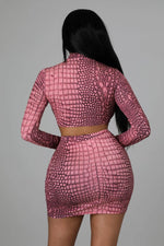 Load image into Gallery viewer, 3D Mauve Skirt Set Dazzled By B
