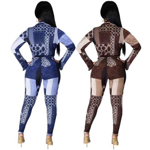Bodysuit 2 Piece Printed Set - Multiple Colors Dazzled By B