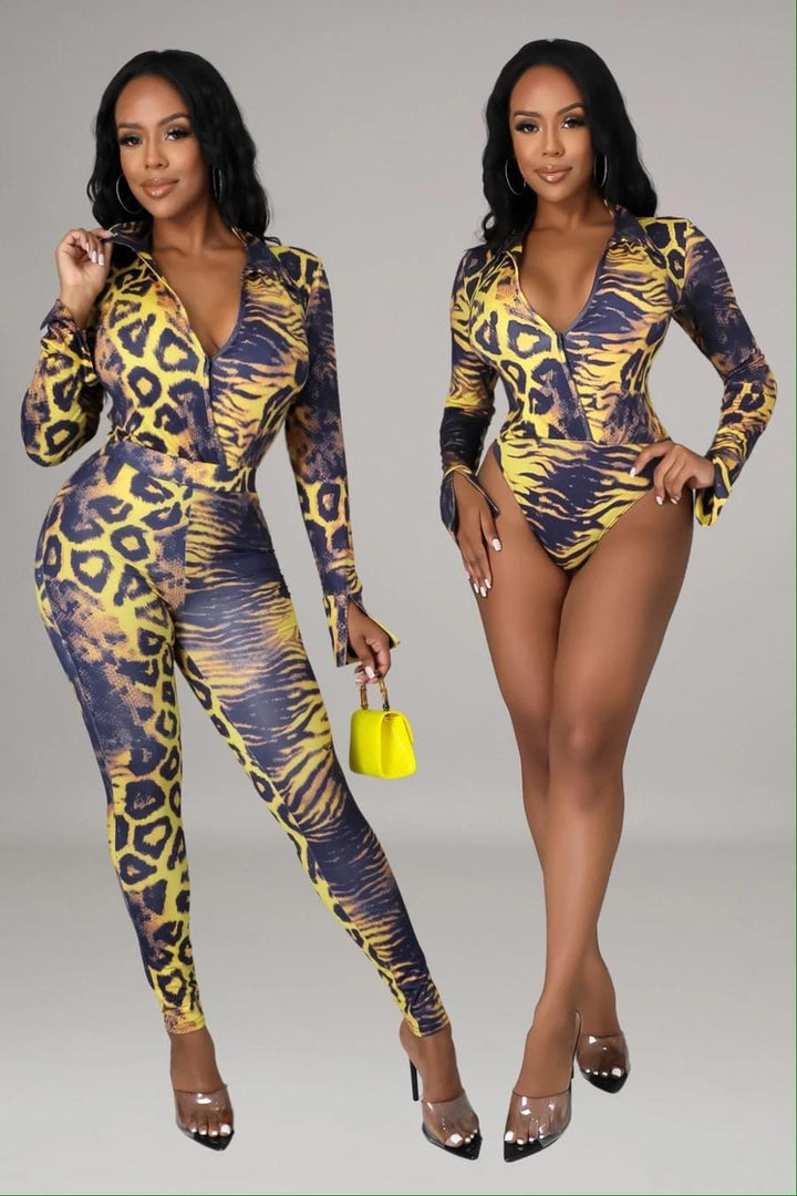 Wild About Me Bodysuit Pant Set Dazzled By B