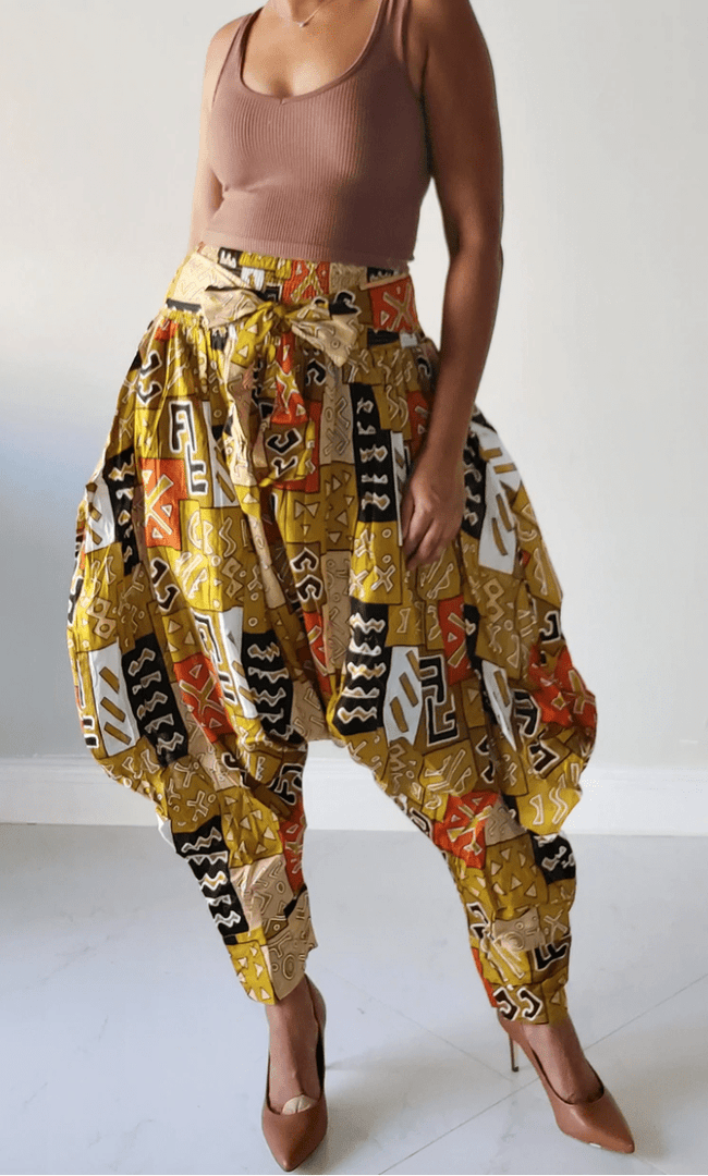 Tribal/Kente Print Harem Style Pants Dazzled By B