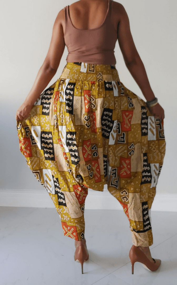 Tribal/Kente Print Harem Style Pants Dazzled By B