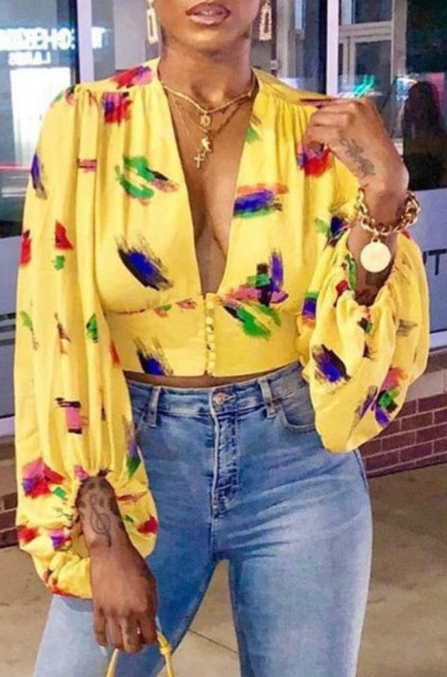 The Low Cut Top - Yellow Dazzled By B